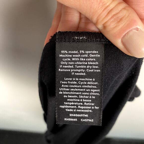 Something Navy Shorts Jersey Modal Romper in Black Large - Picture 6 of 6